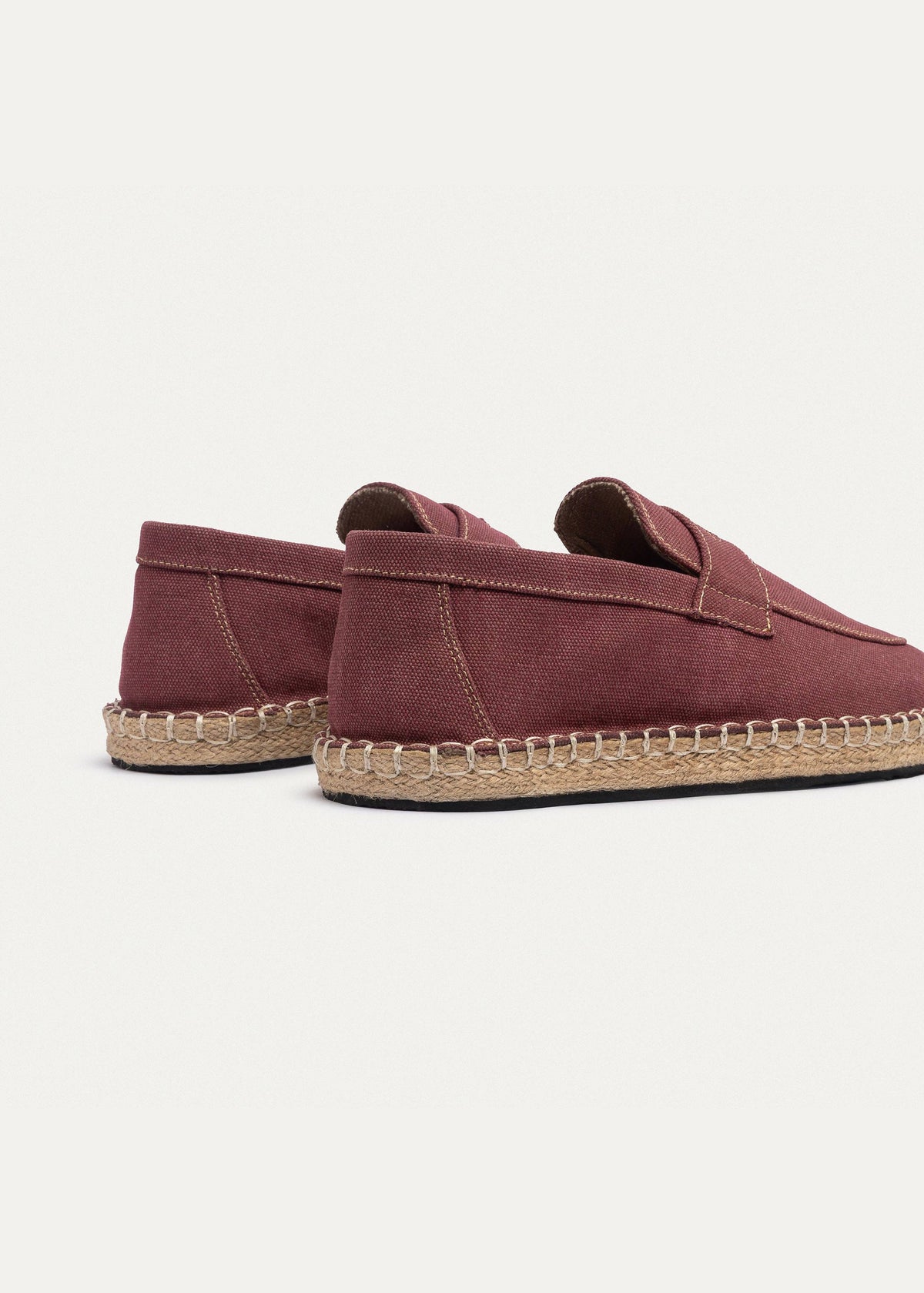 Linen Slip-On Espadrille — Burgundy