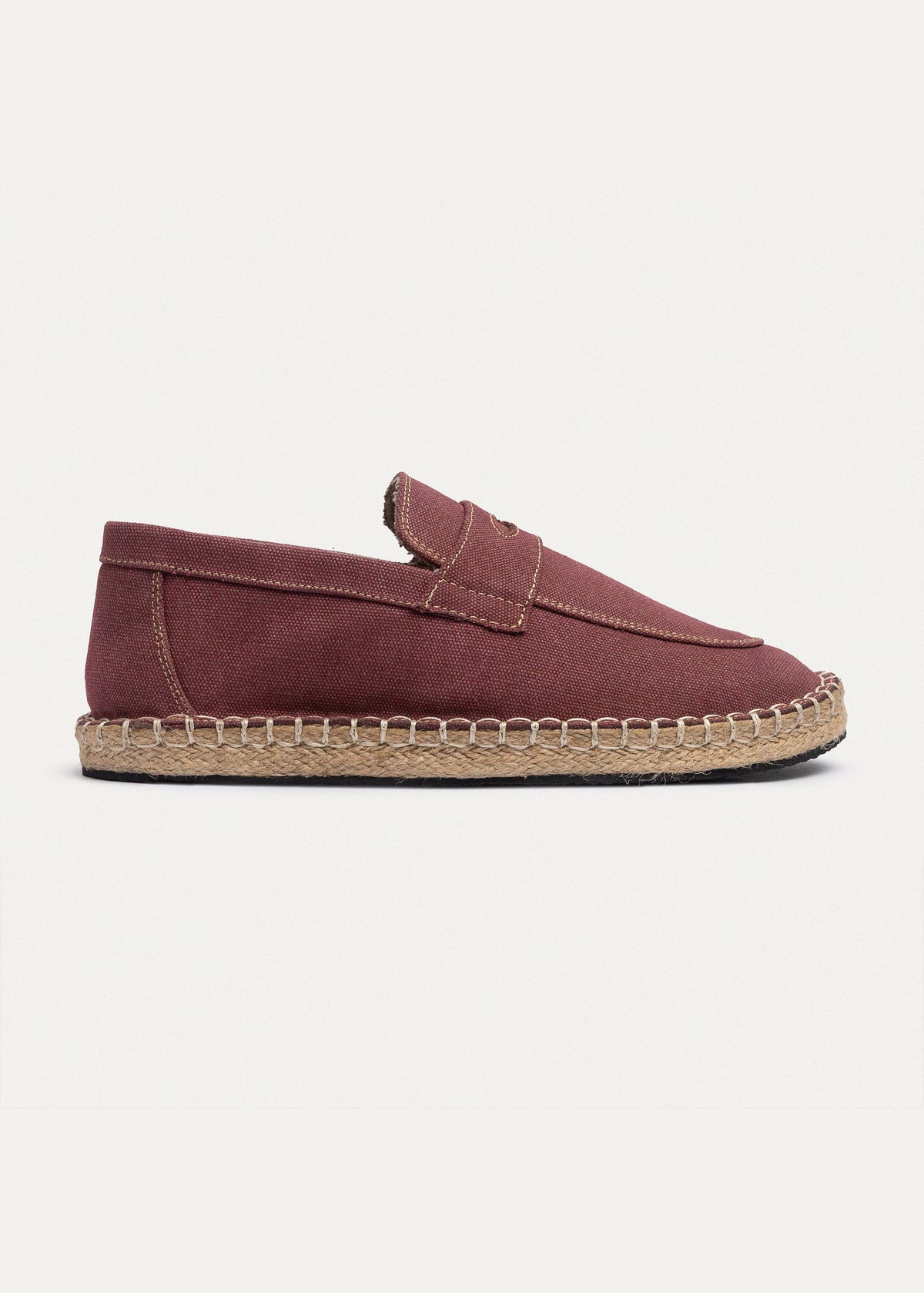 Linen Slip-On Espadrille — Burgundy