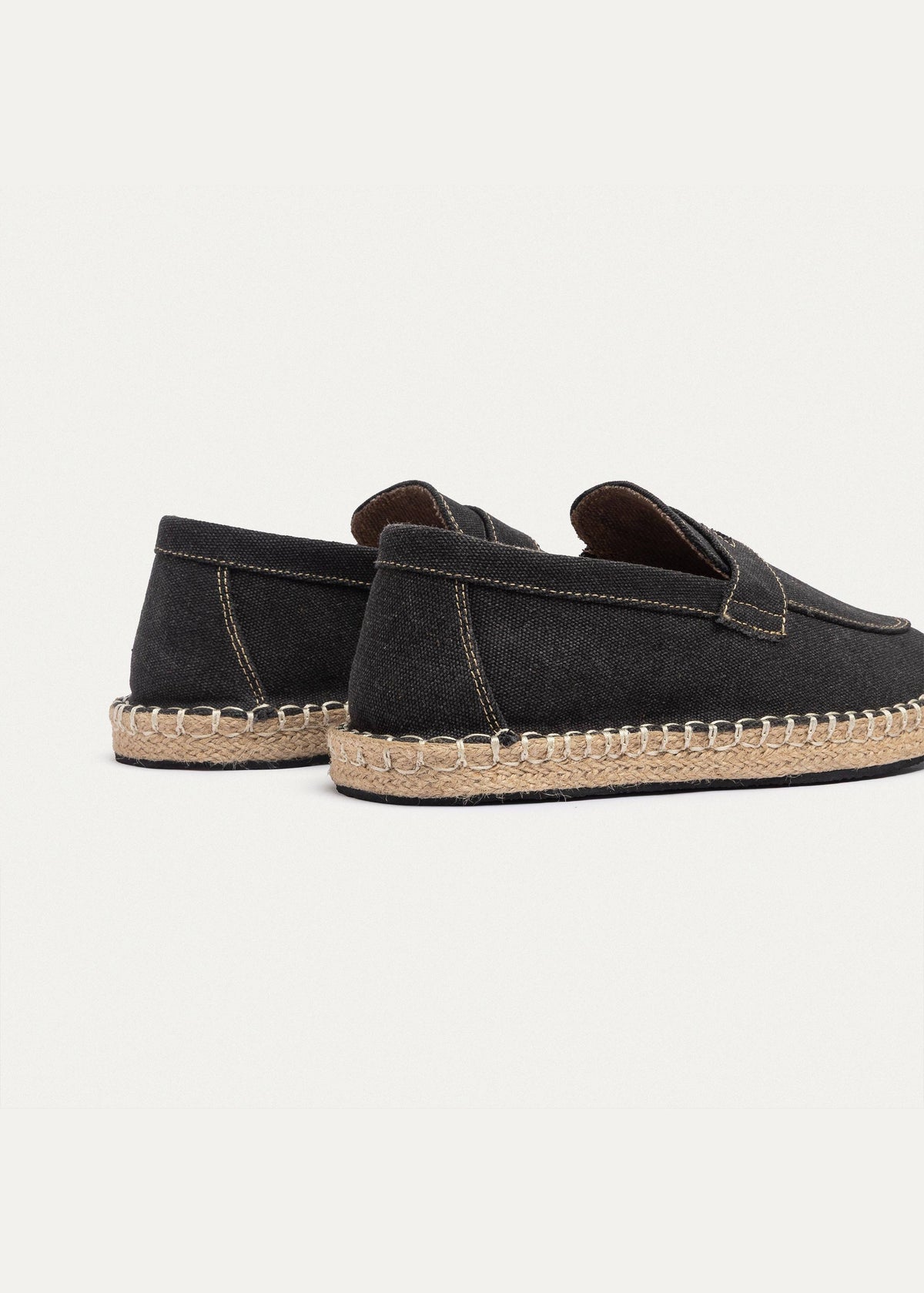 Linen Slip-On Espadrille — Black
