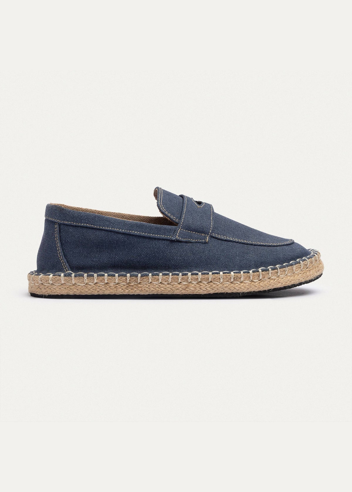 Linen Slip-On Espadrille — Navy Blue