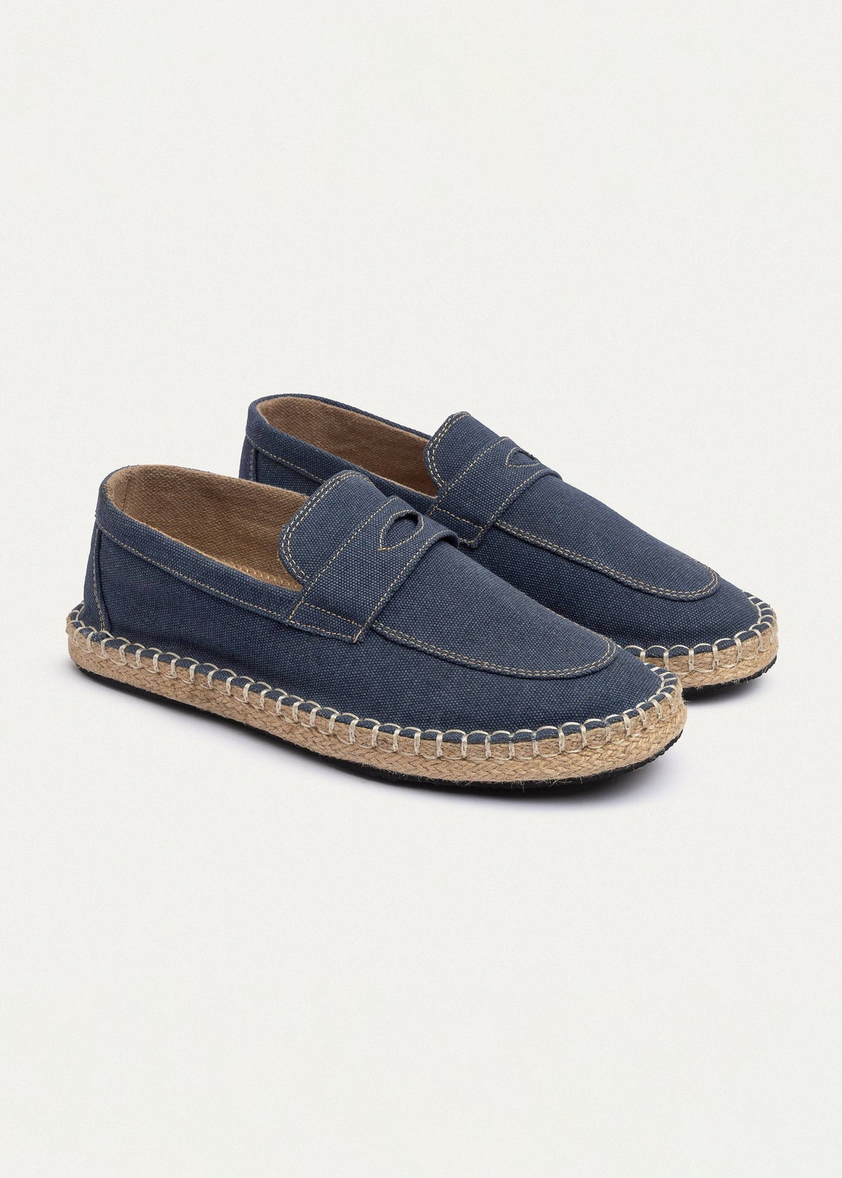 Linen Slip-On Espadrille — Navy Blue