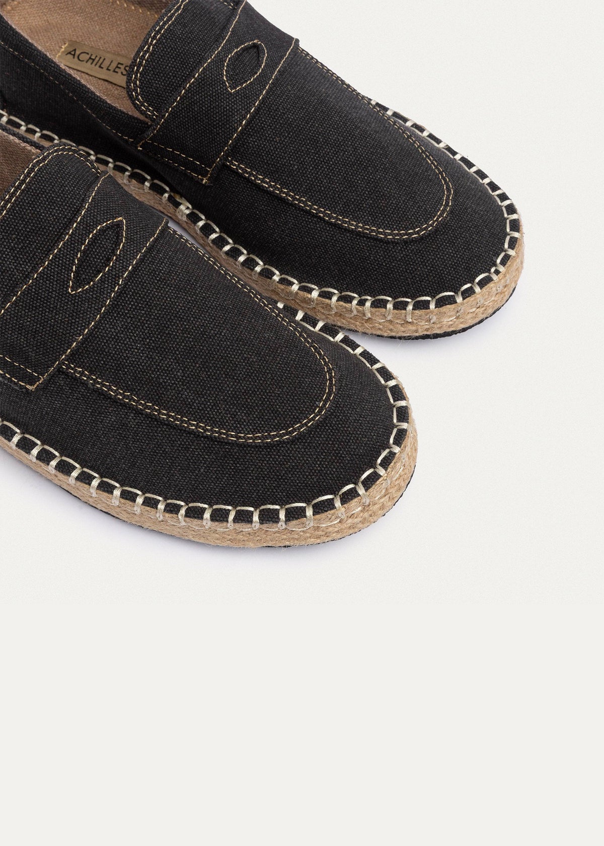 Linen Slip-On Espadrille — Black