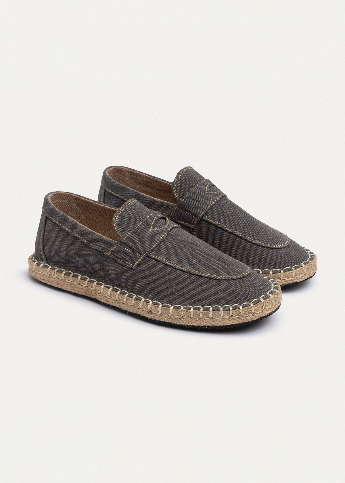 Linen Slip-On Espadrille — Grey