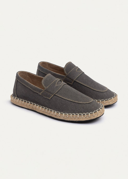Linen Slip-On Espadrille — Grey