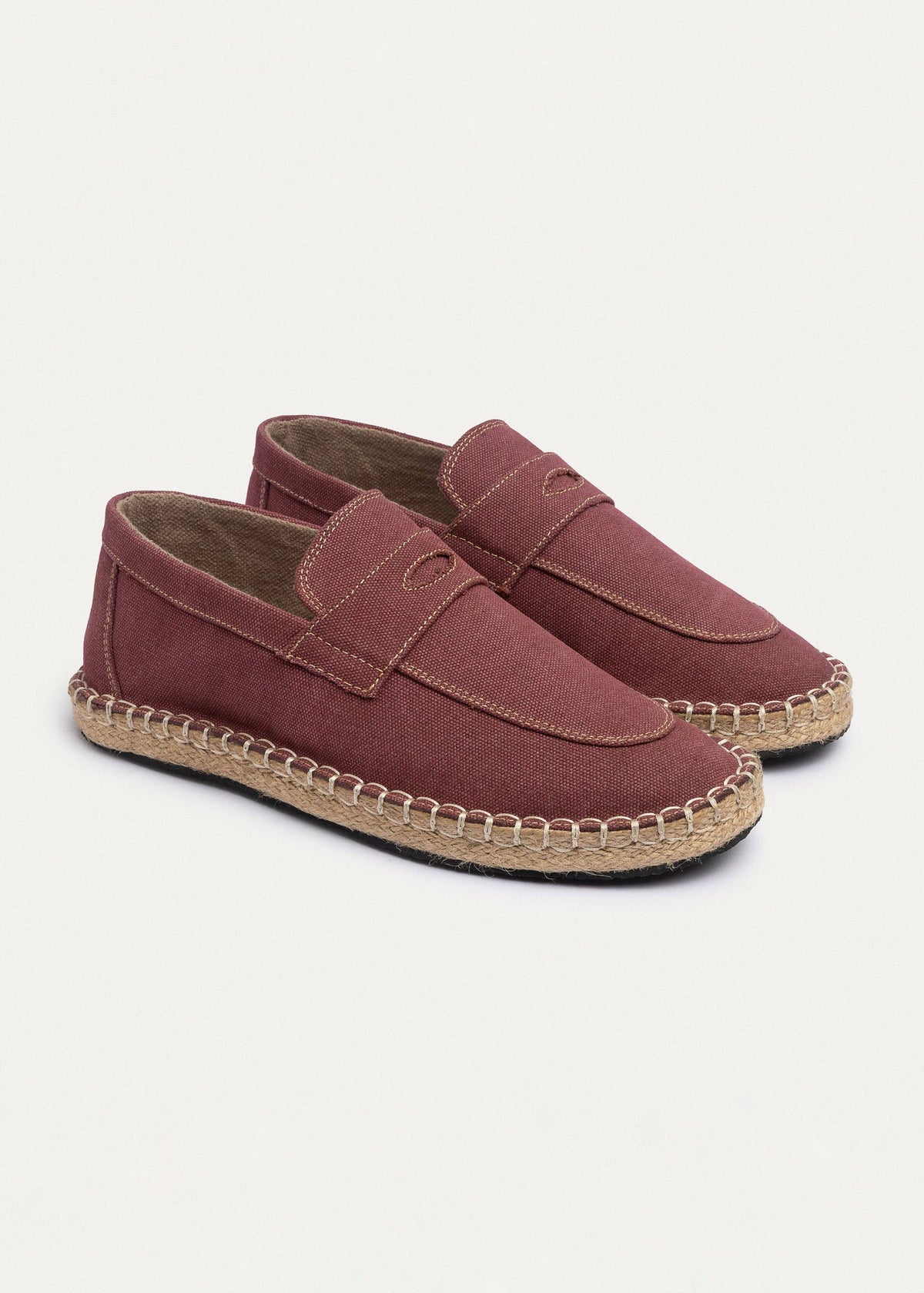 Linen Slip-On Espadrille — Burgundy