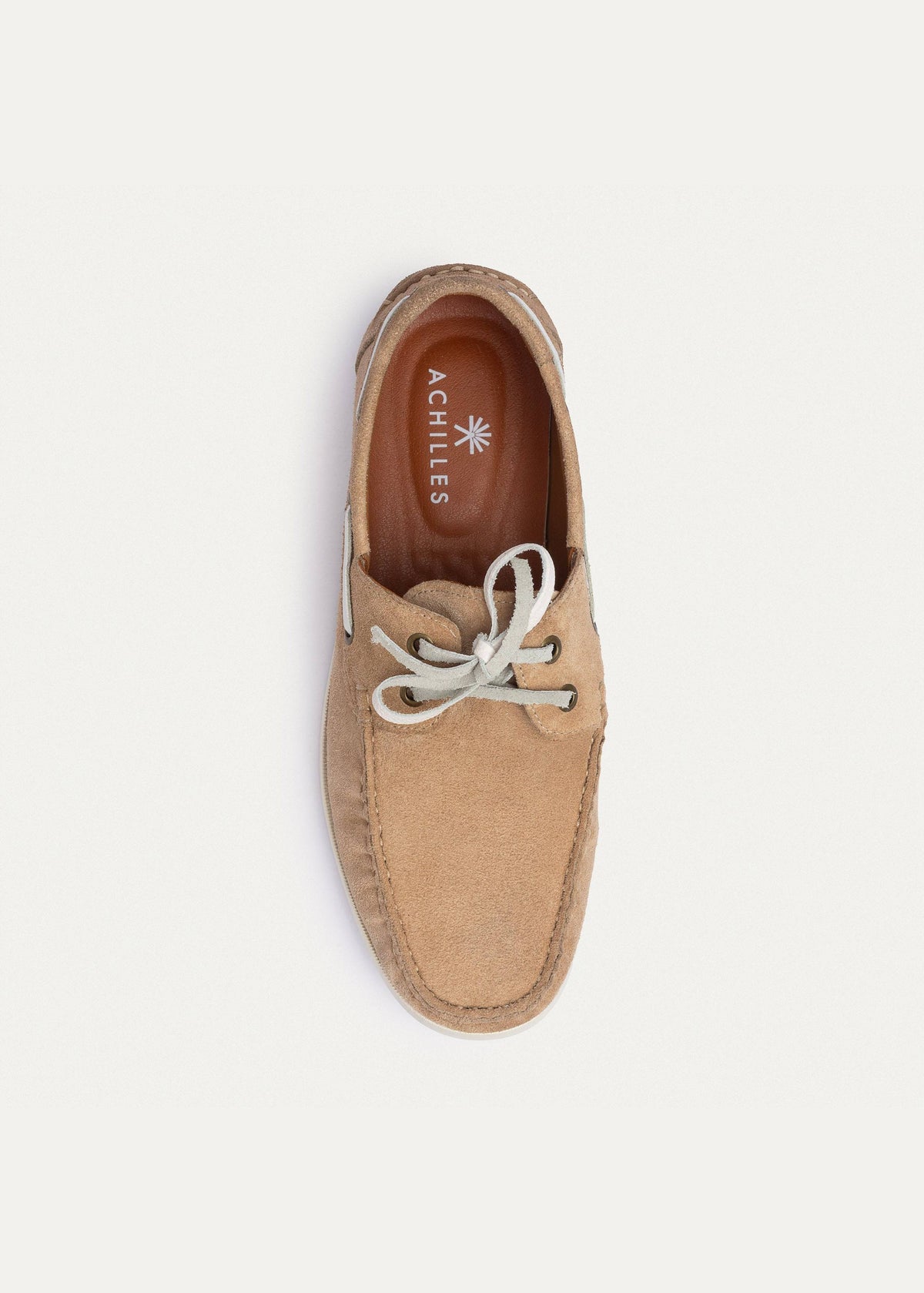 Leather Boat Shoe — Beige