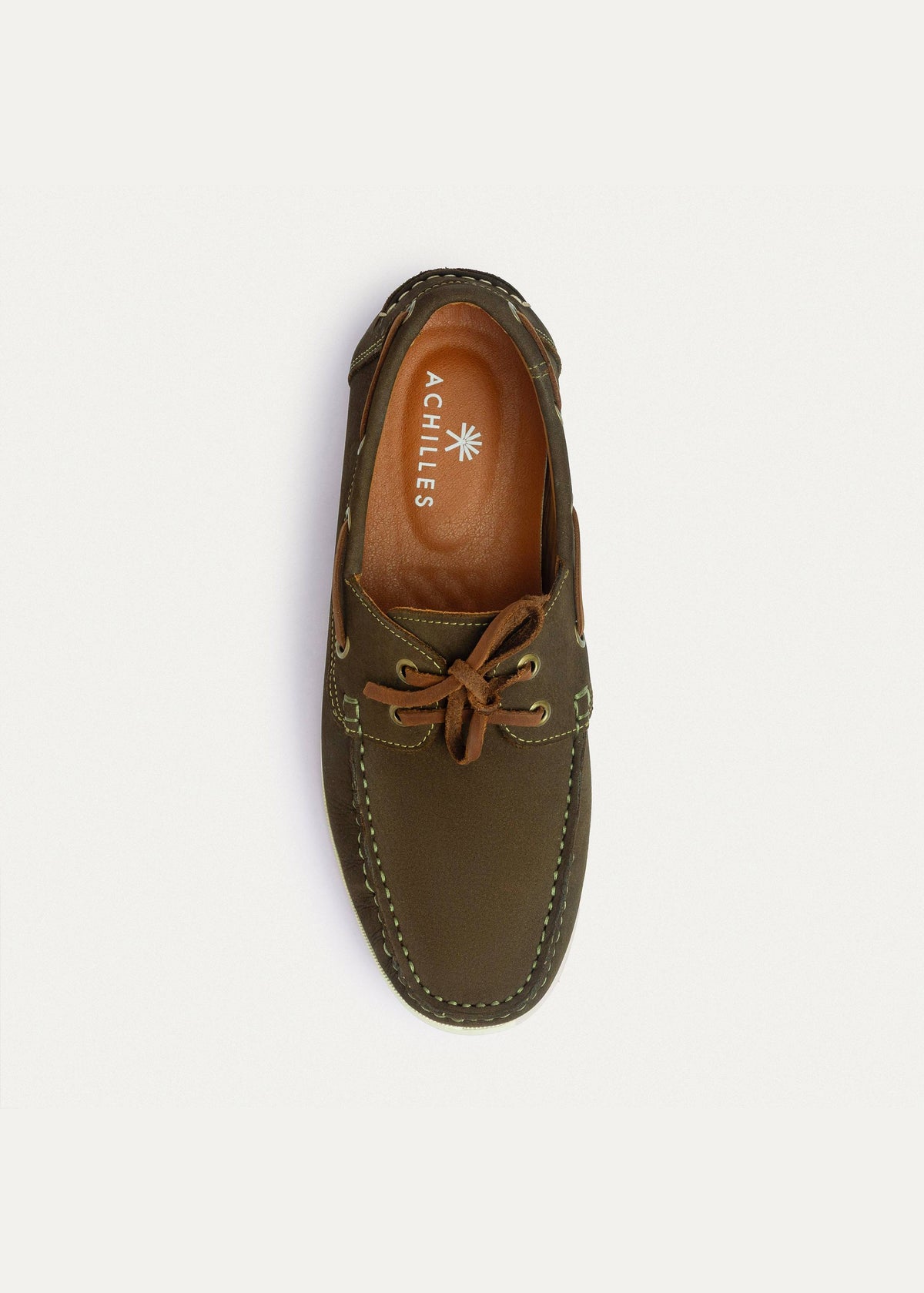 Leather Boat Shoe — Olive