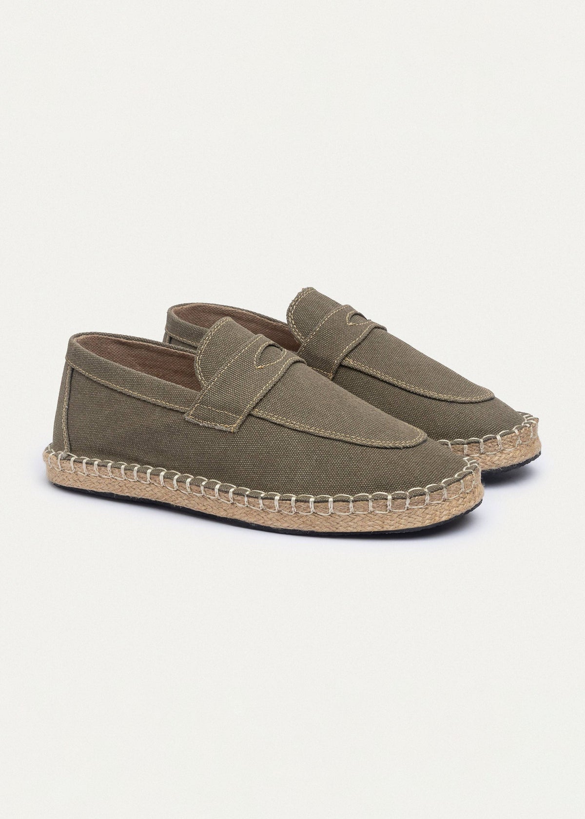 Linen Slip-On Espadrille — Olive