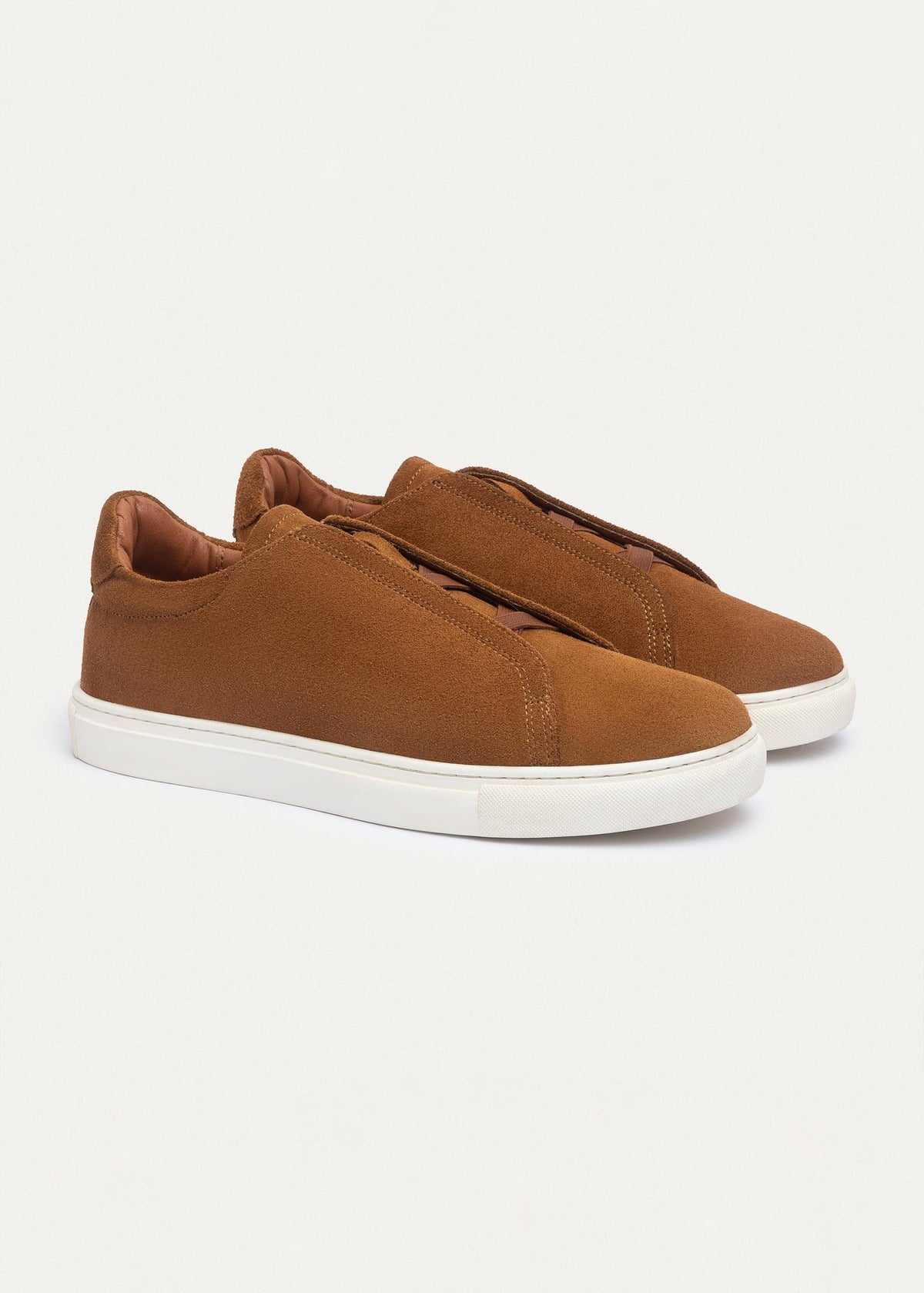 Suede Slip-On Sneaker — Light Brown