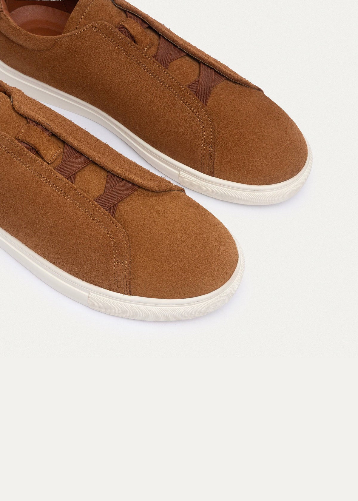 Suede Slip-On Sneaker — Light Brown