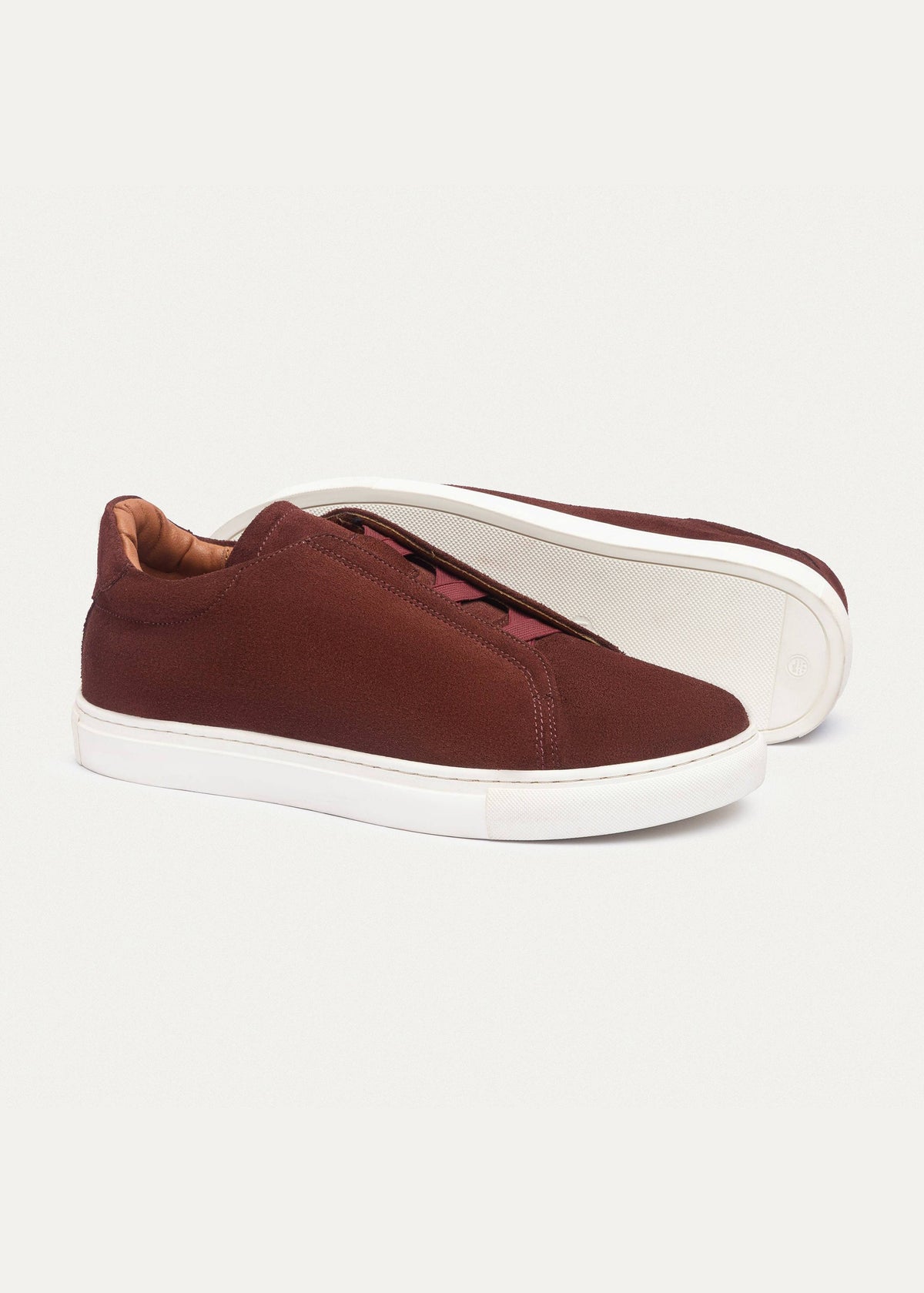 Suede Slip-On Sneaker — Oxblood