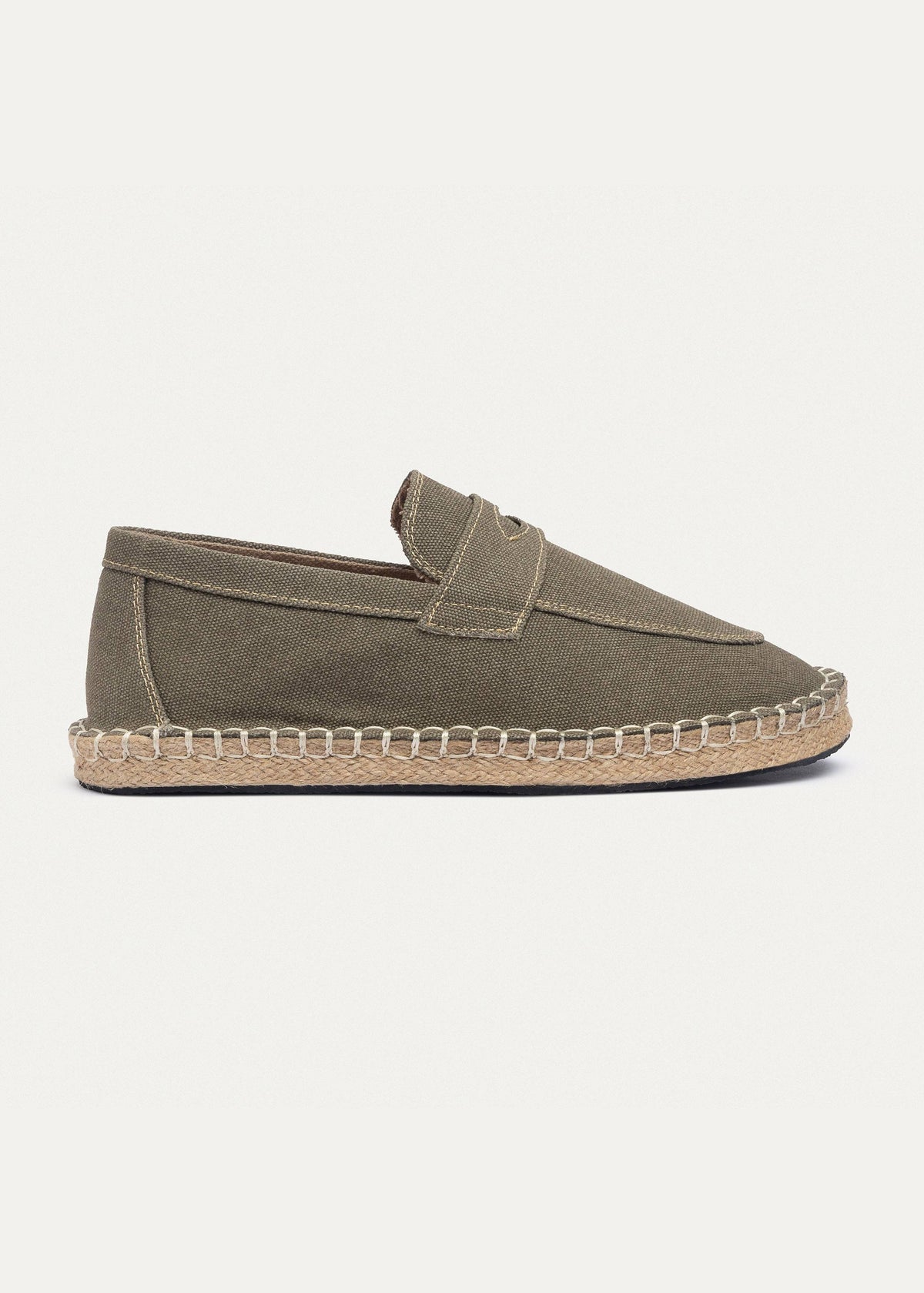 Linen Slip-On Espadrille — Olive