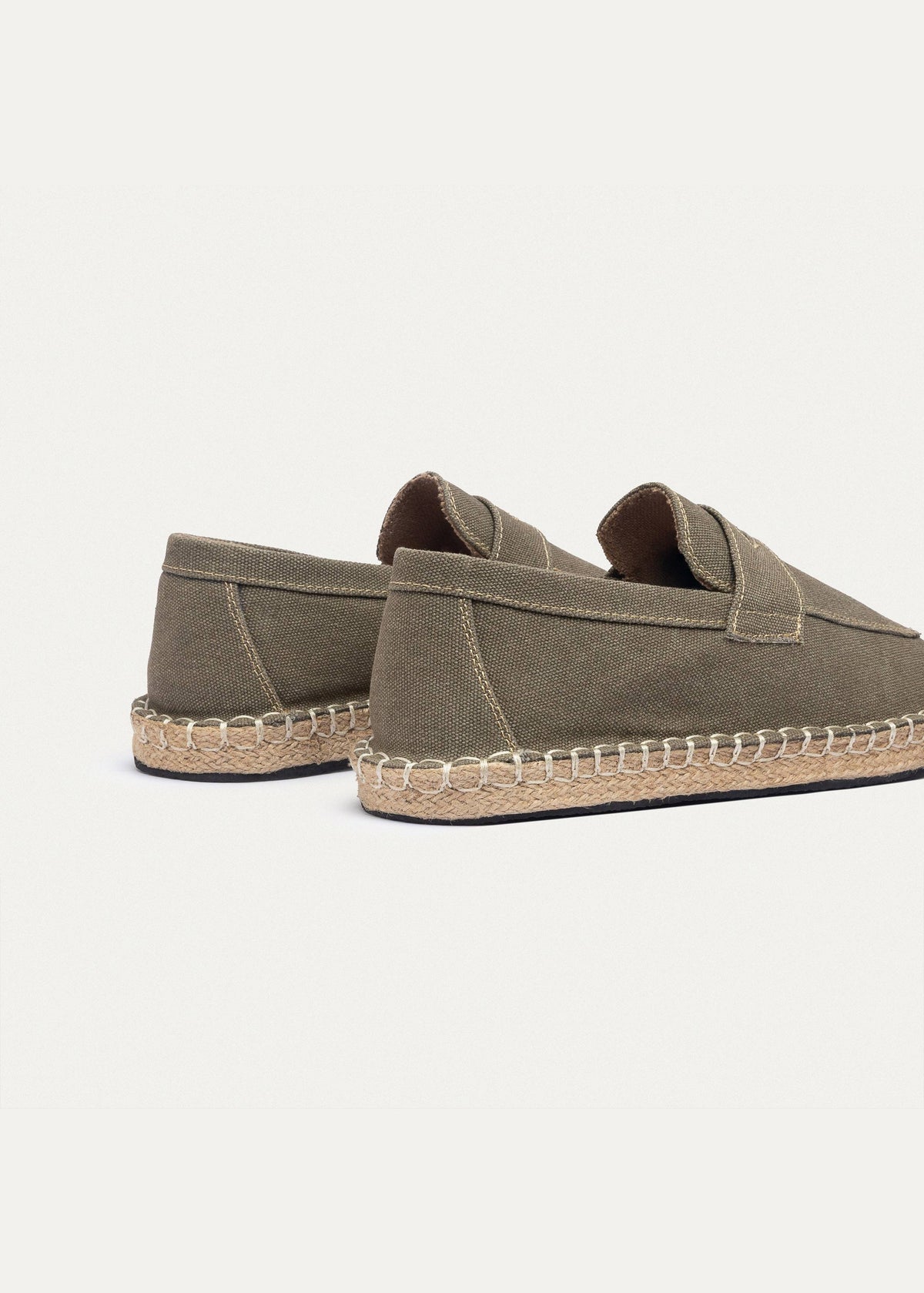 Linen Slip-On Espadrille — Olive