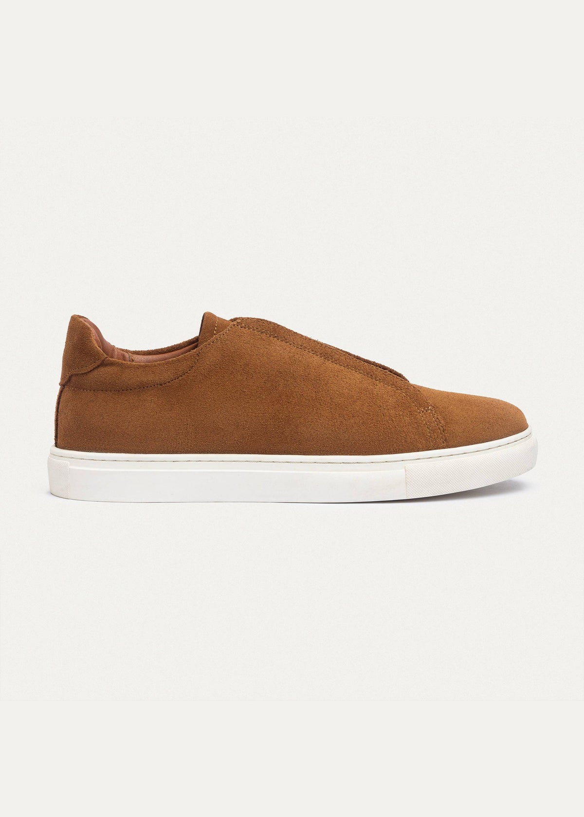 Suede Slip-On Sneaker — Light Brown