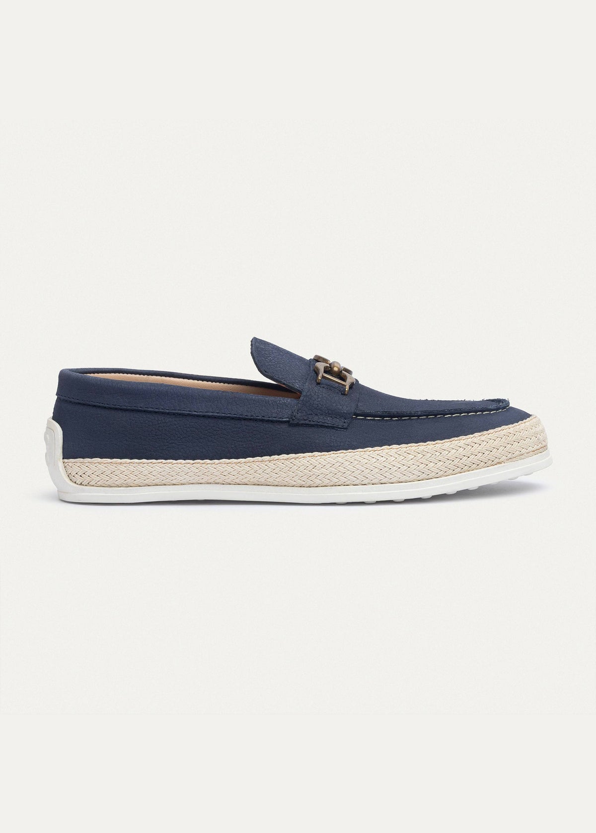 Leather Chain Slip-On — Navy Blue