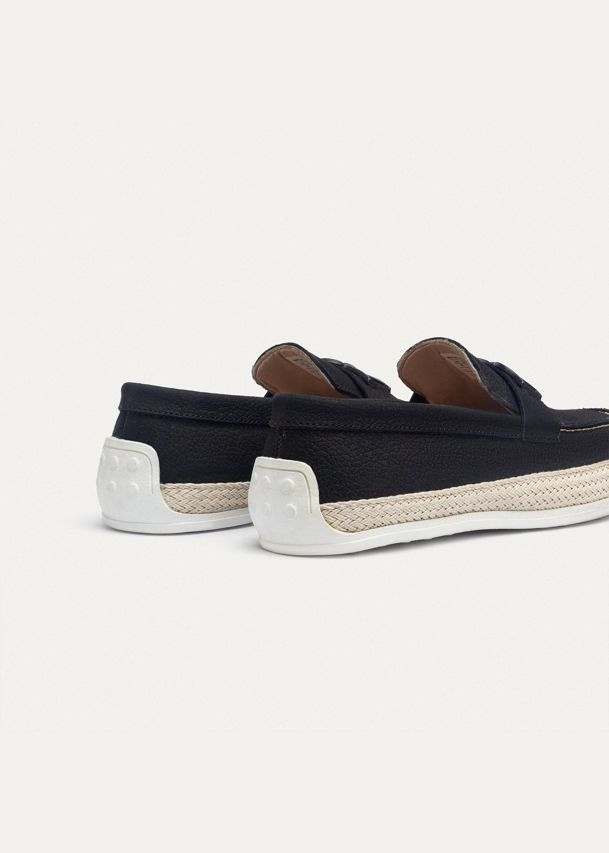 Leather Chain Slip-On — Black
