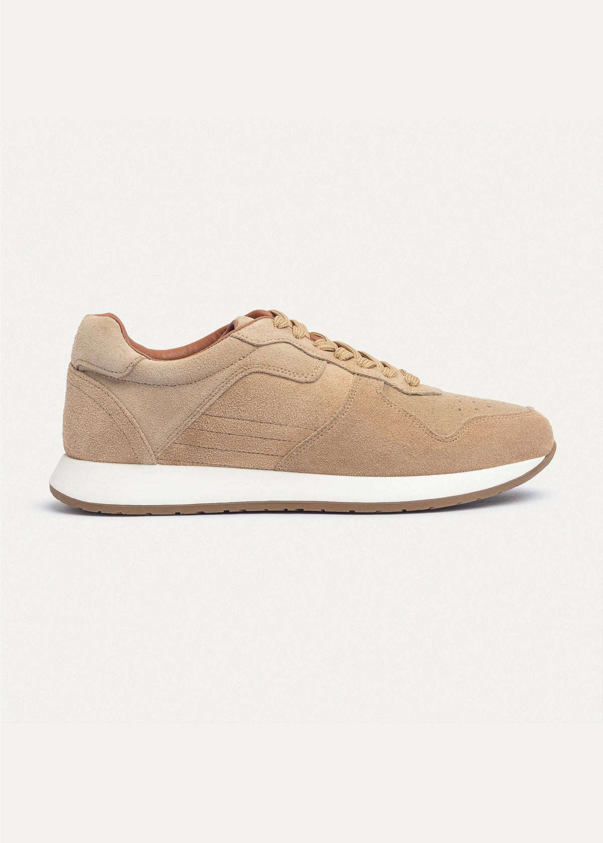 Suede Court Sneaker — Beige