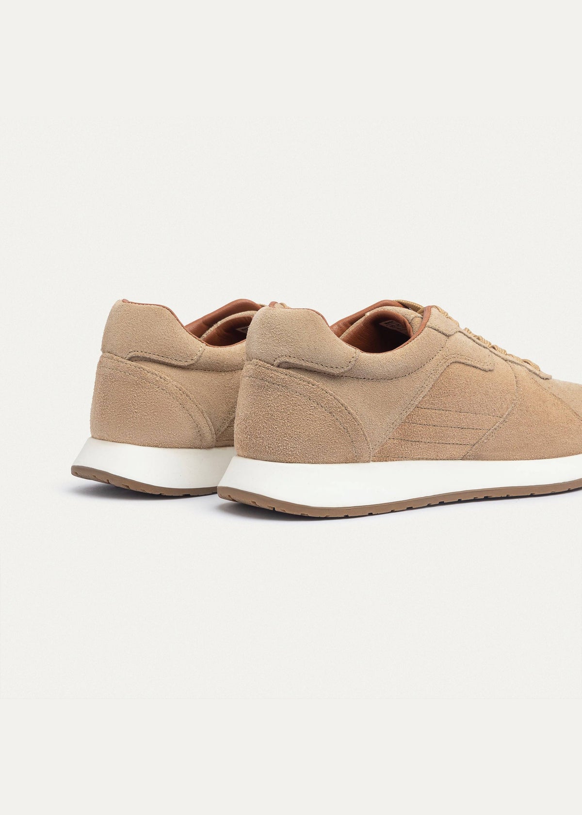 Suede Court Sneaker — Beige