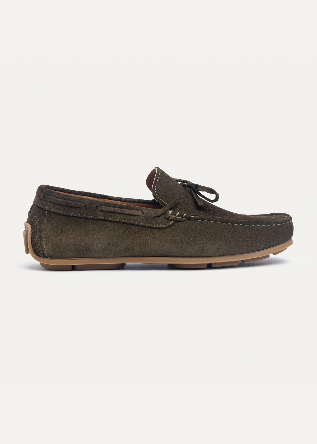 Suede Boat Shoe — Olive