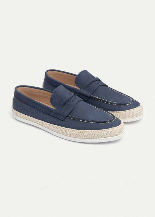 Canvas Braided Espadrille — Navy Blue