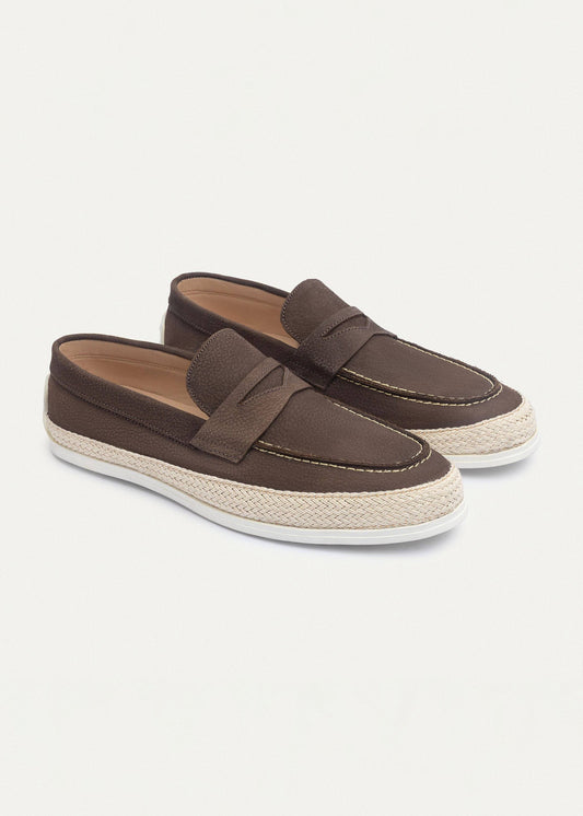 Canvas Braided Espadrille — Brown