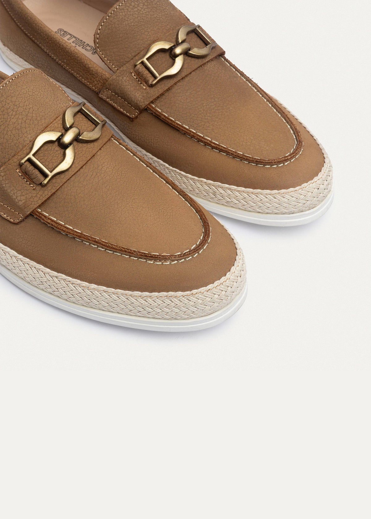 Leather Chain Slip-On — Sandy Brown