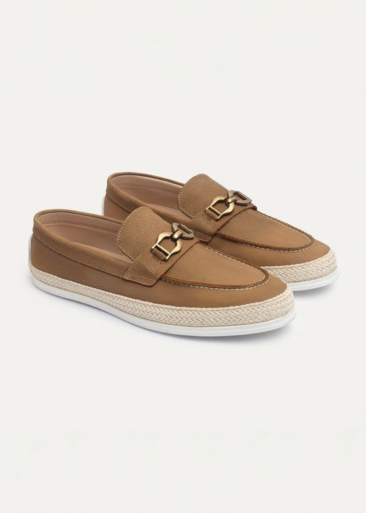 Leather Chain Slip-On — Sandy Brown