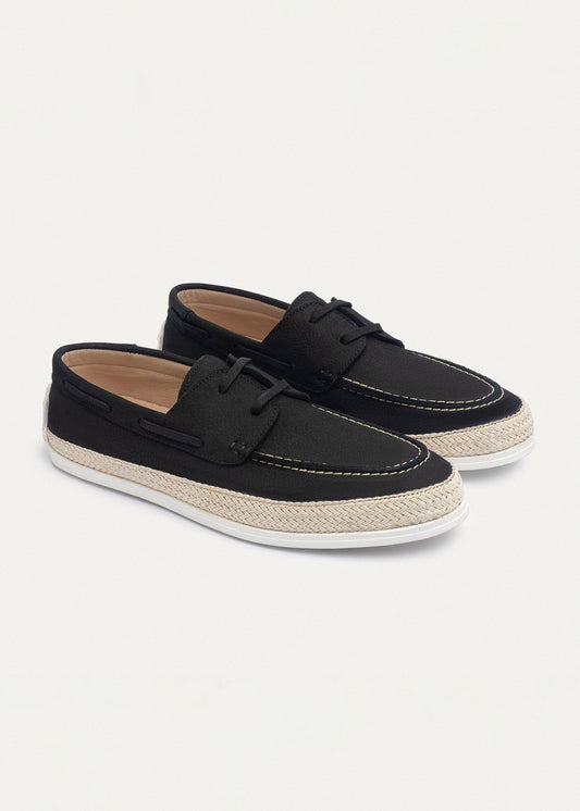 Canvas Deck Espadrille — Black
