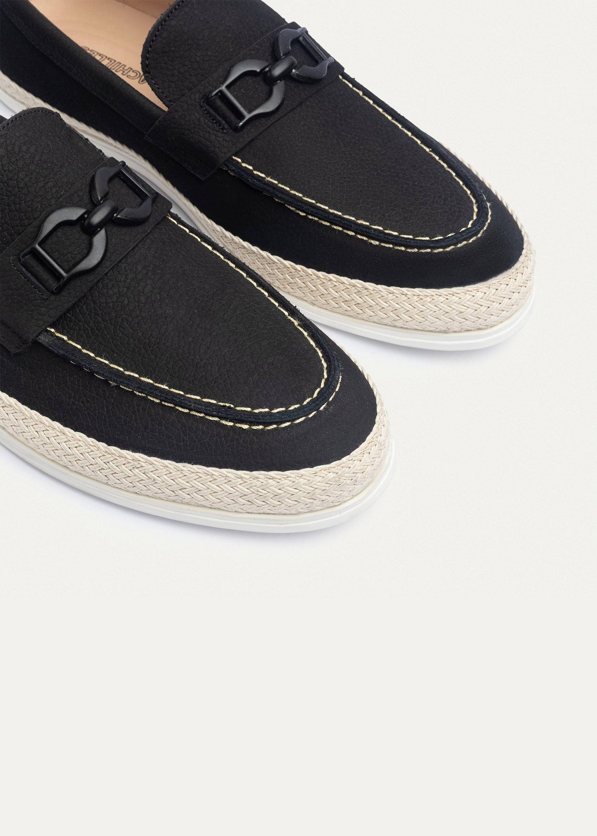 Leather Chain Slip-On — Black