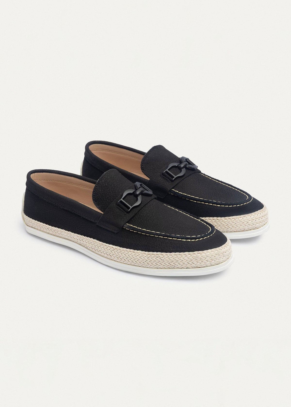 Leather Chain Slip-On — Black
