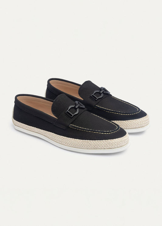 Leather Chain Slip-On — Black