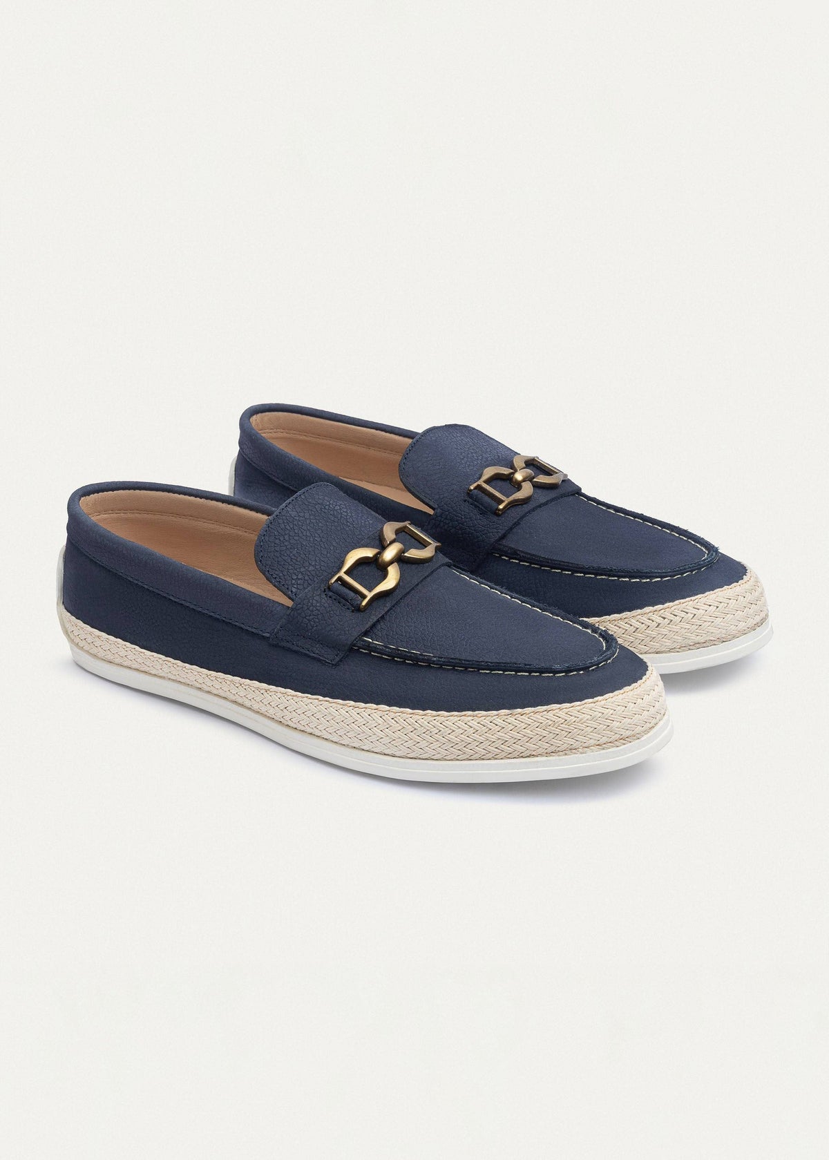 Leather Chain Slip-On — Navy Blue