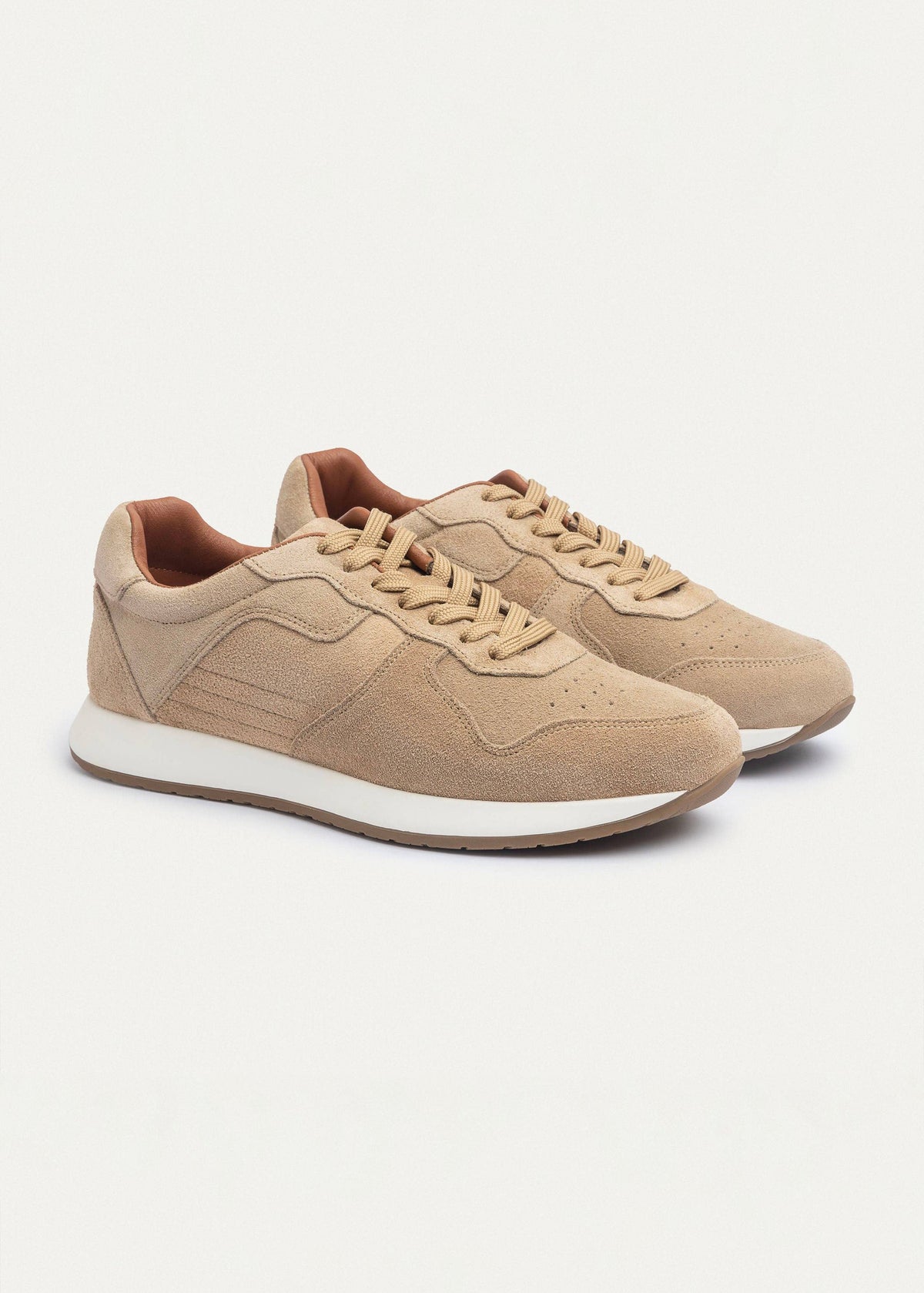 Suede Court Sneaker — Beige
