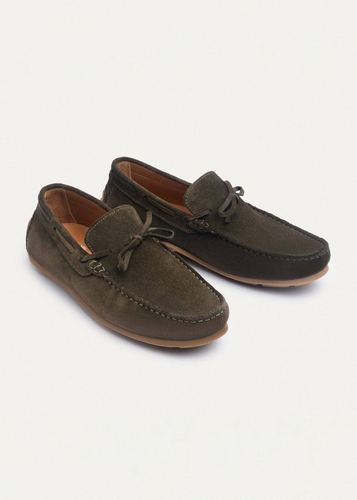 Suede Boat Shoe — Olive