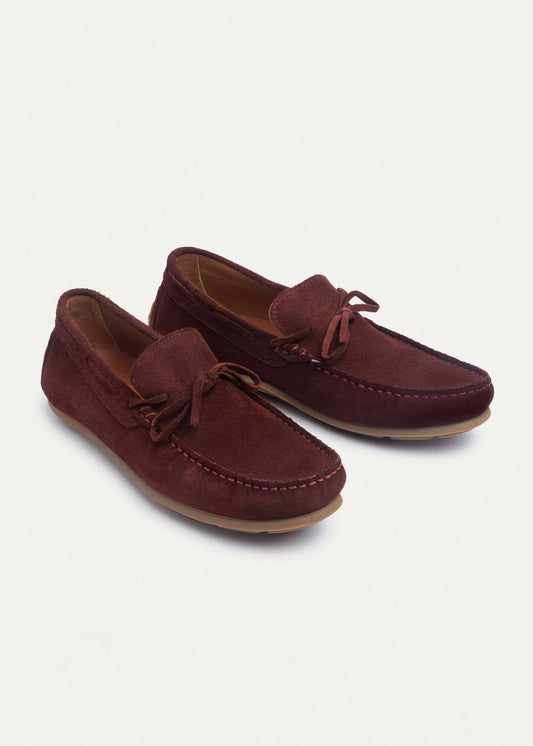 Suede Boat Shoe — Oxblood