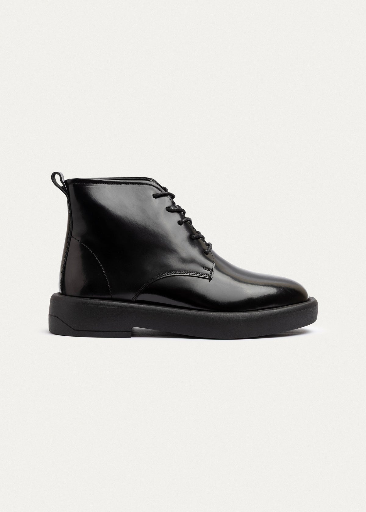 Patent Brogue Chukka Boot — Black