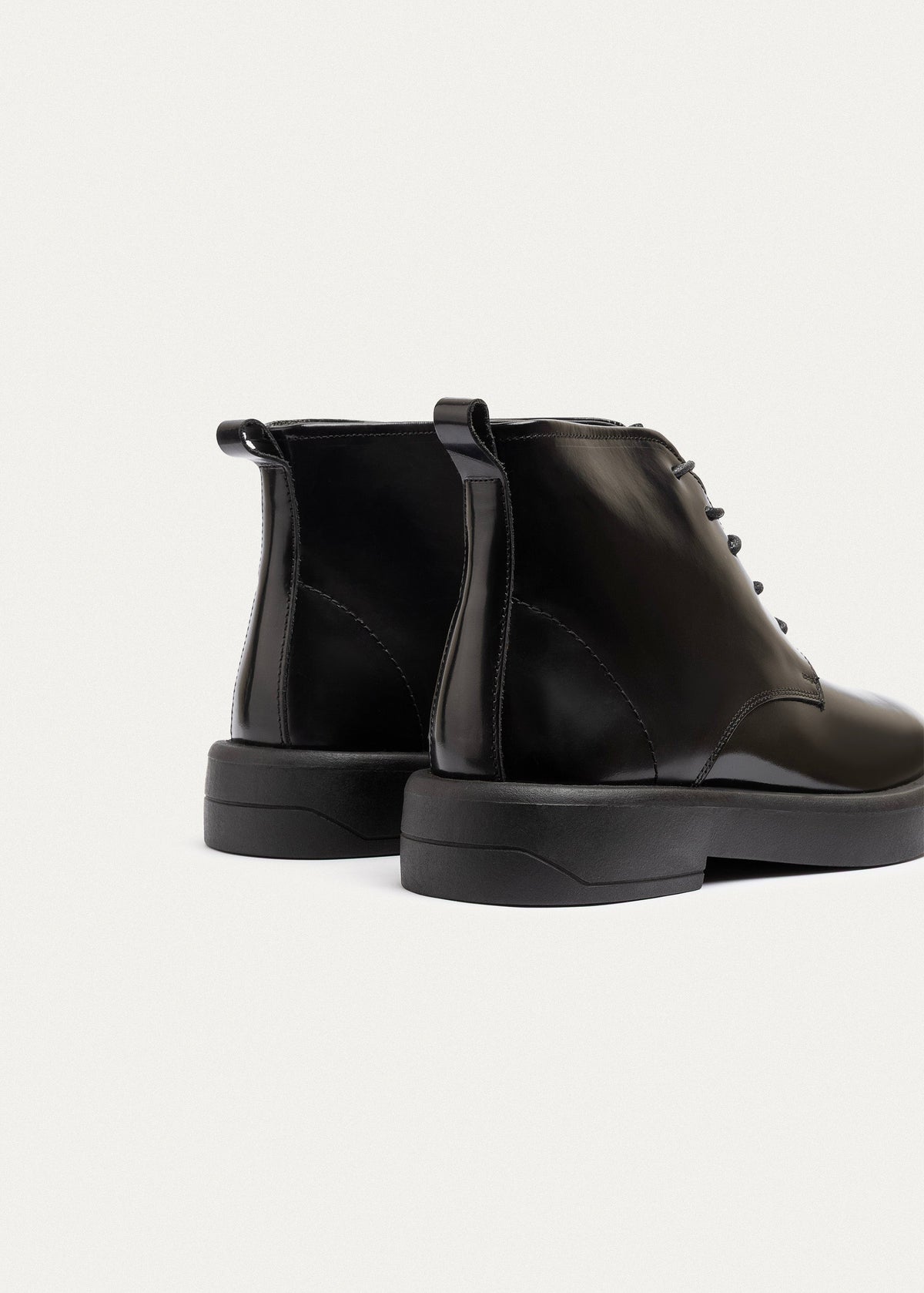 Patent Brogue Chukka Boot — Black