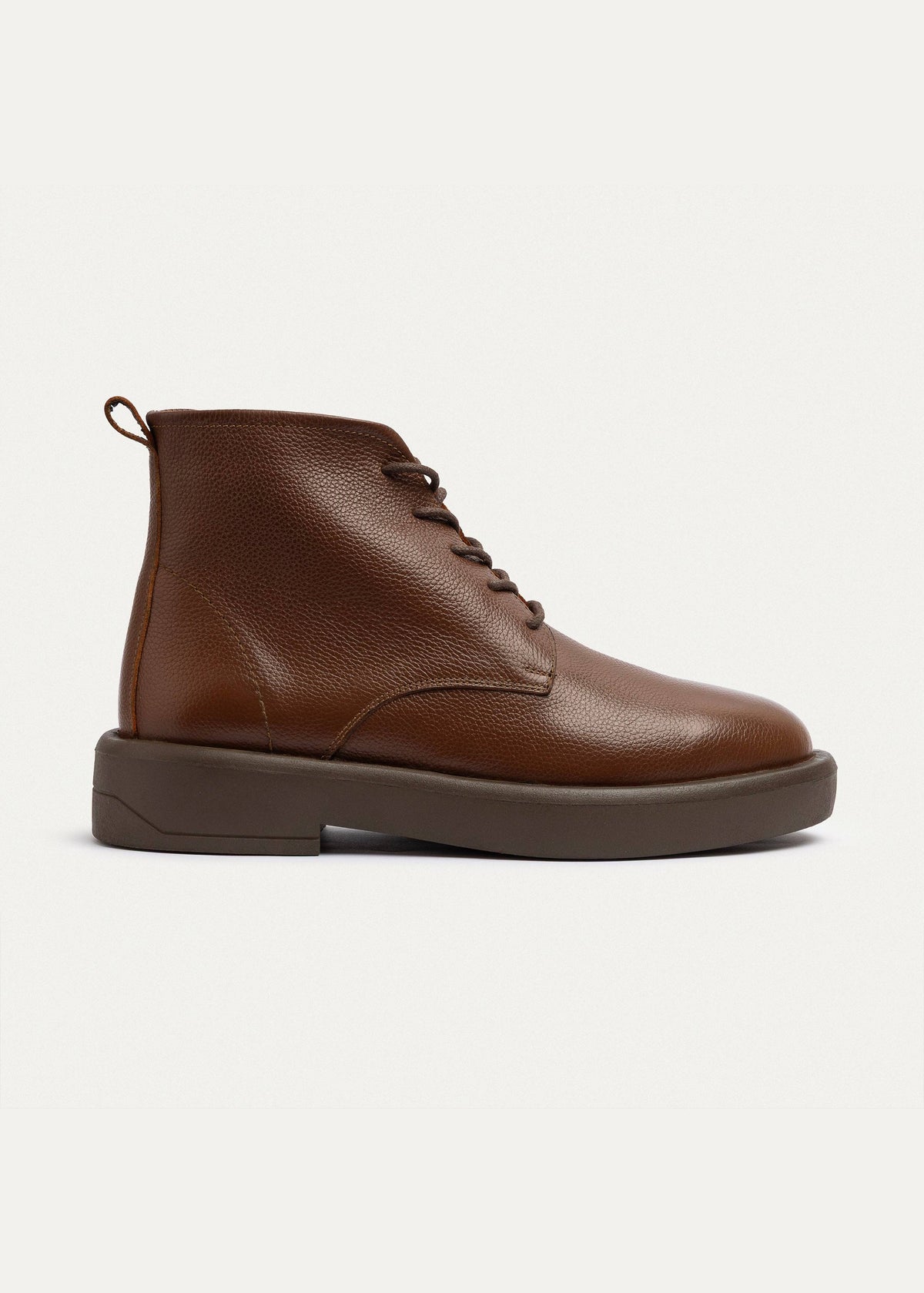 Leather Brogue Chukka Boot — Light Brown