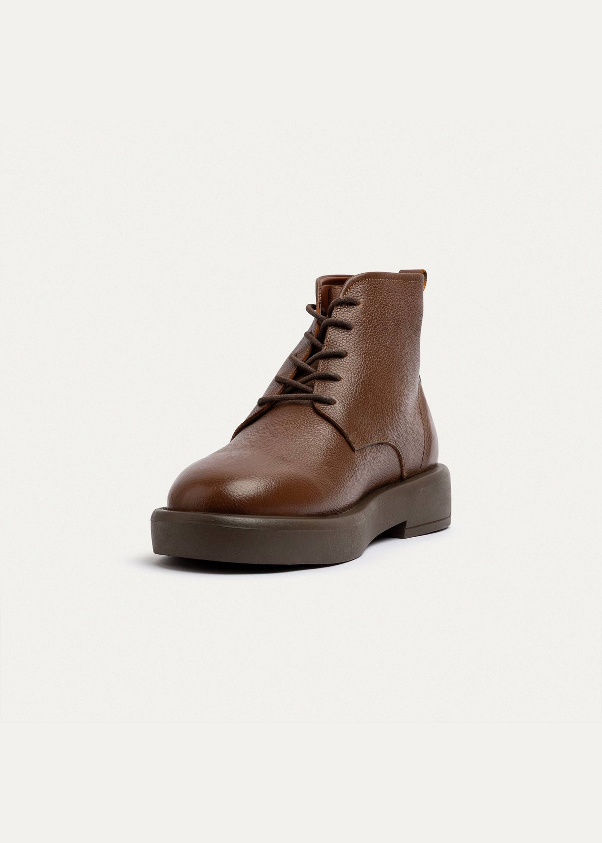 Leather Brogue Chukka Boot — Light Brown