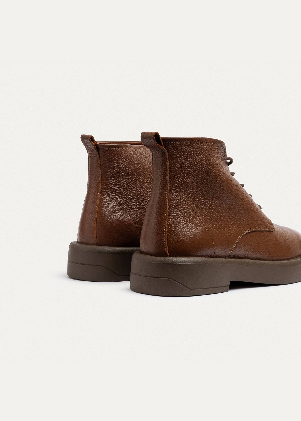 Leather Brogue Chukka Boot — Light Brown