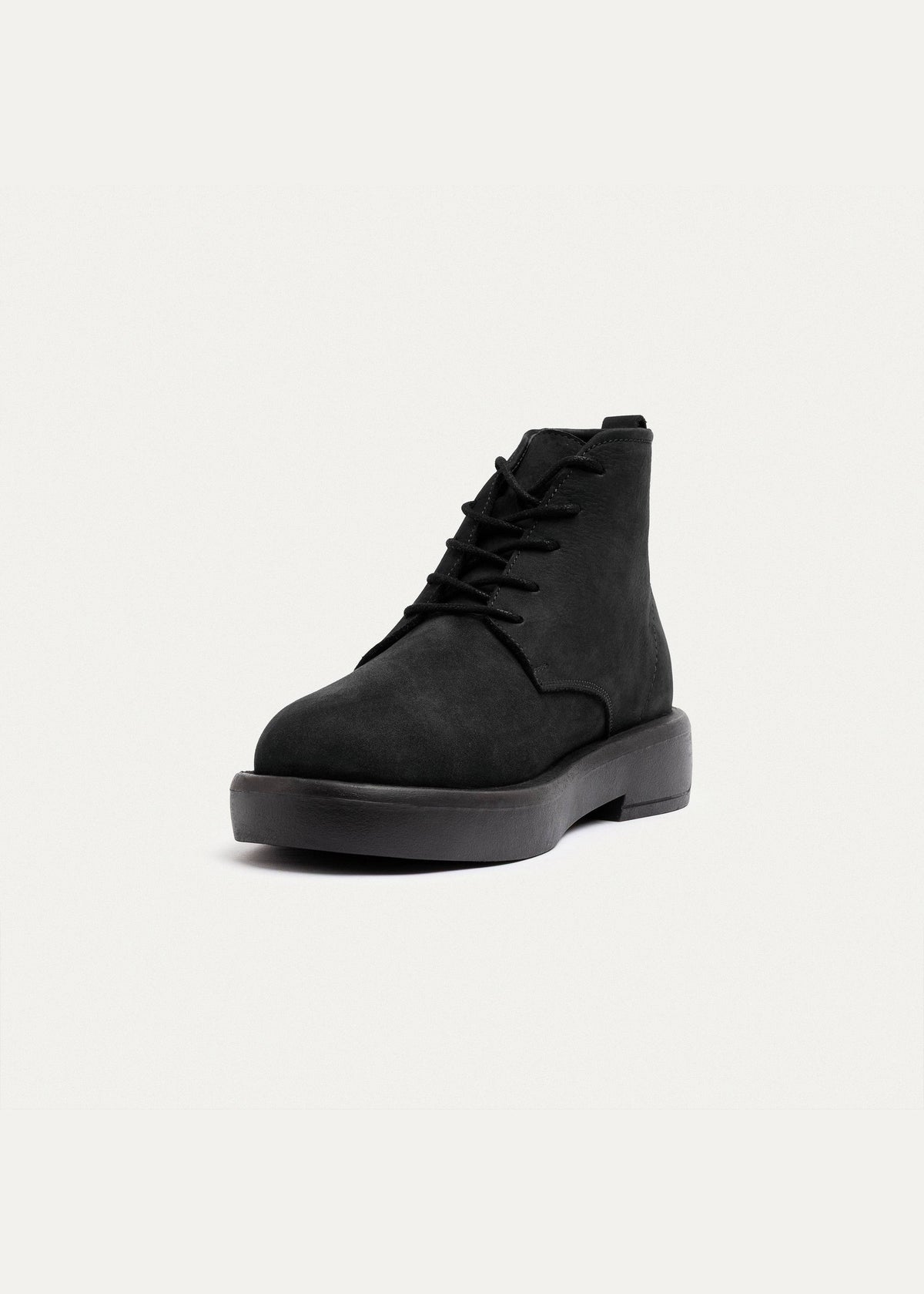 Leather Brogue Chukka Boot — Black