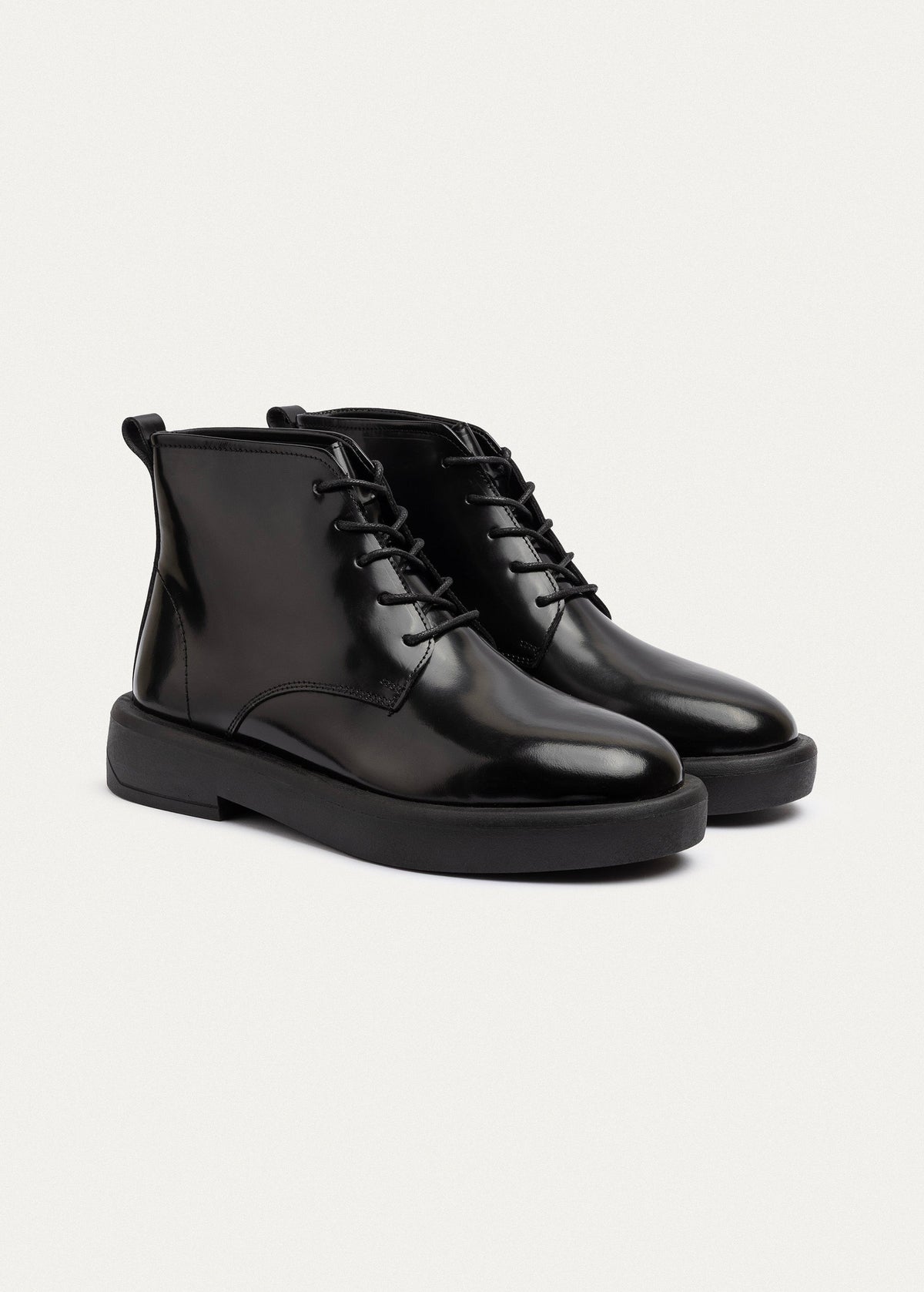 Patent Brogue Chukka Boot — Black