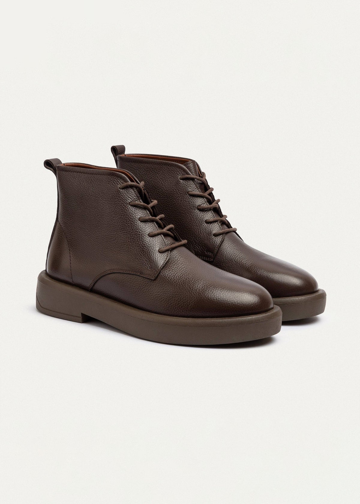 Leather Brogue Chukka Boot II — Brown