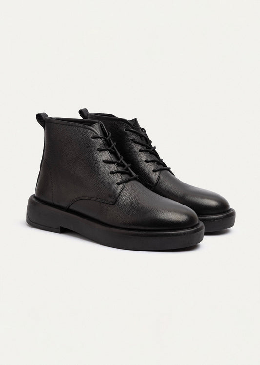 Leather Brogue Chukka Boot II — Black