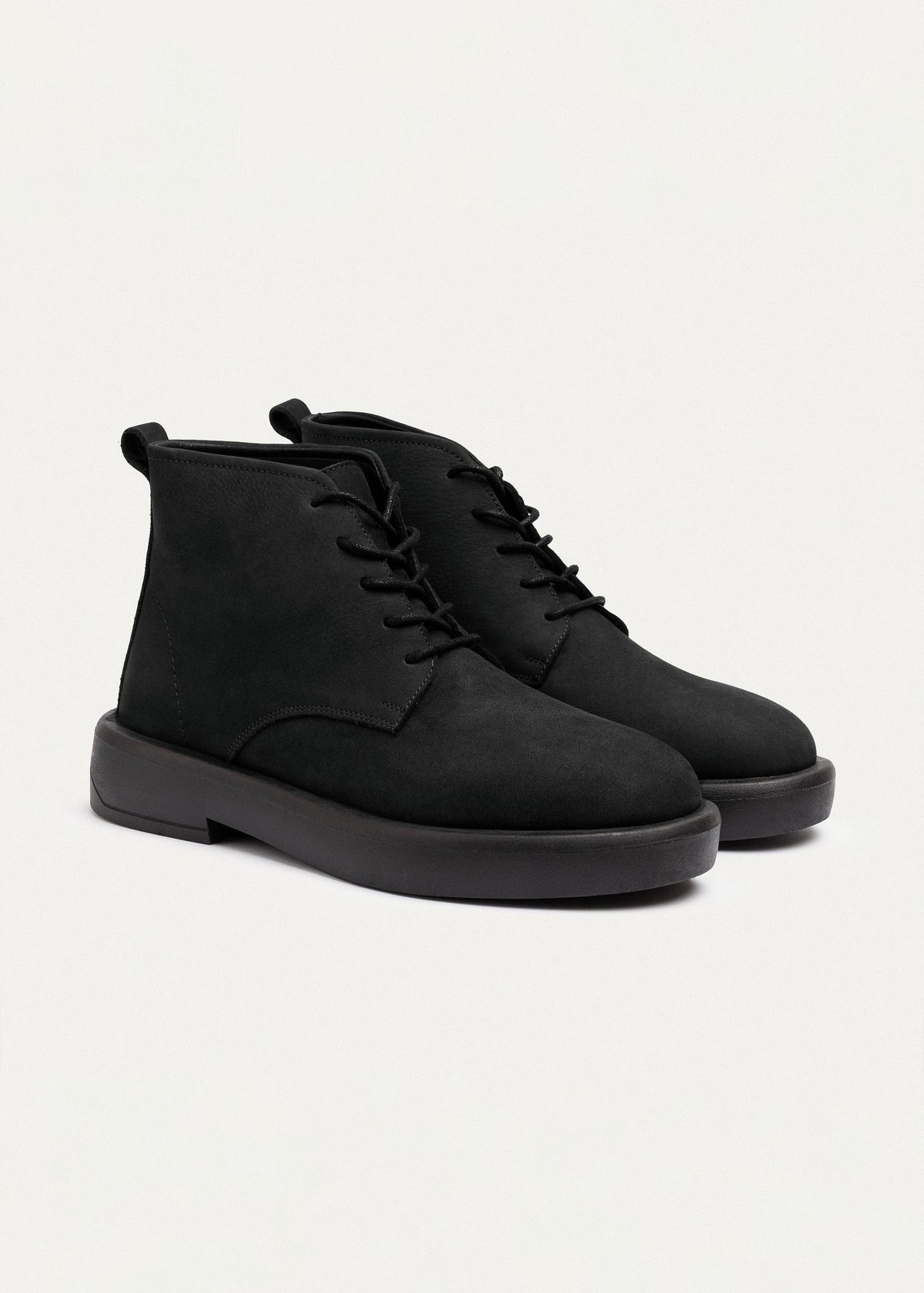 Leather Brogue Chukka Boot — Black