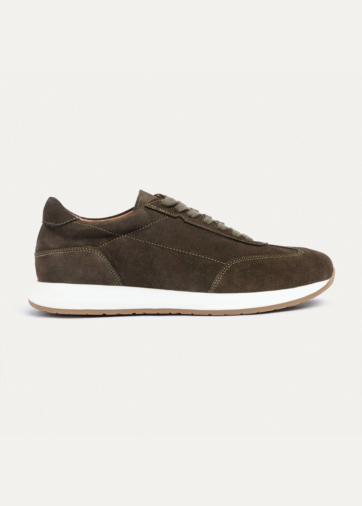 Genuine Leather Sneaker — Olive
