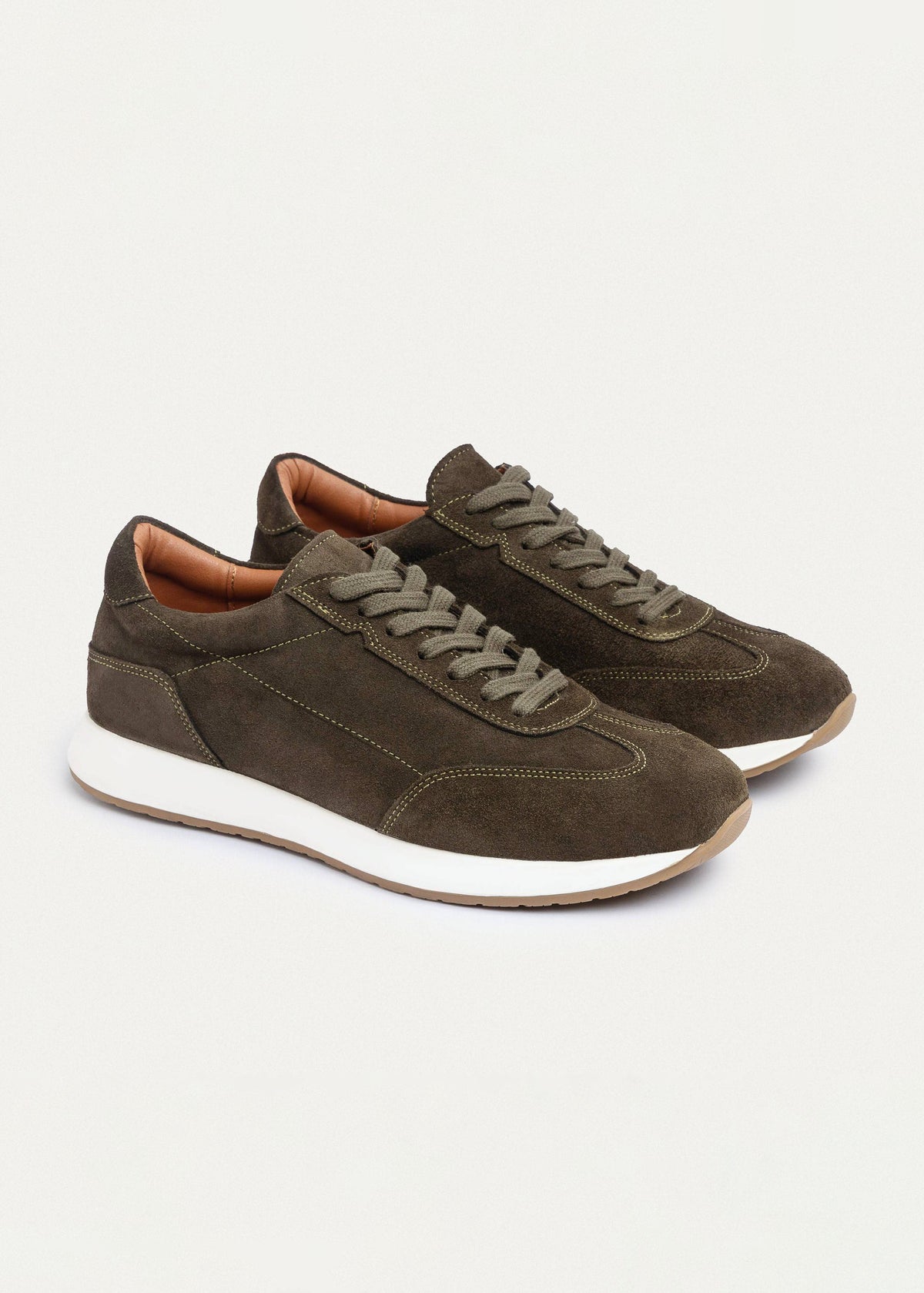 Genuine Leather Sneaker — Olive