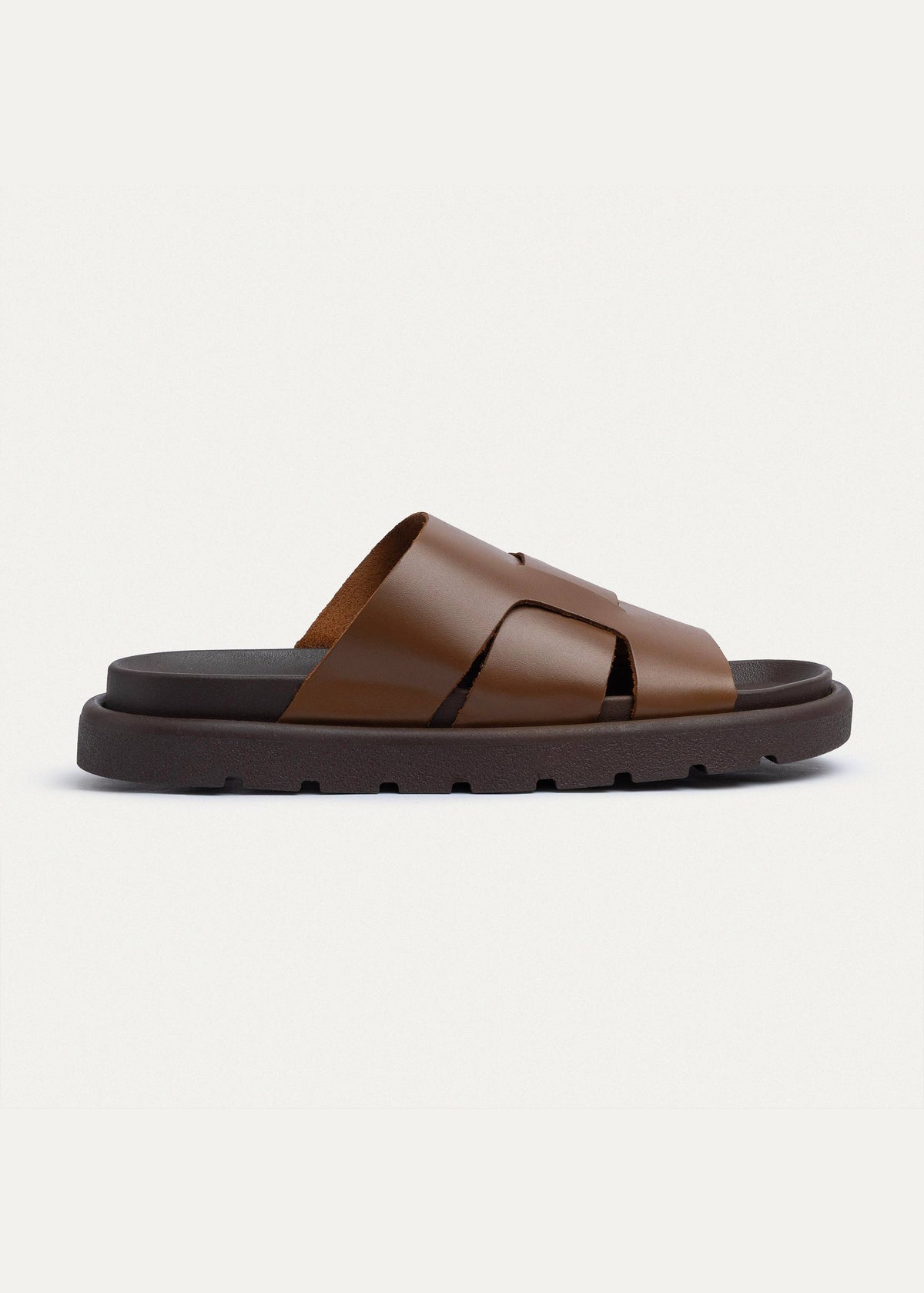 Woven Leather Slide — Havana