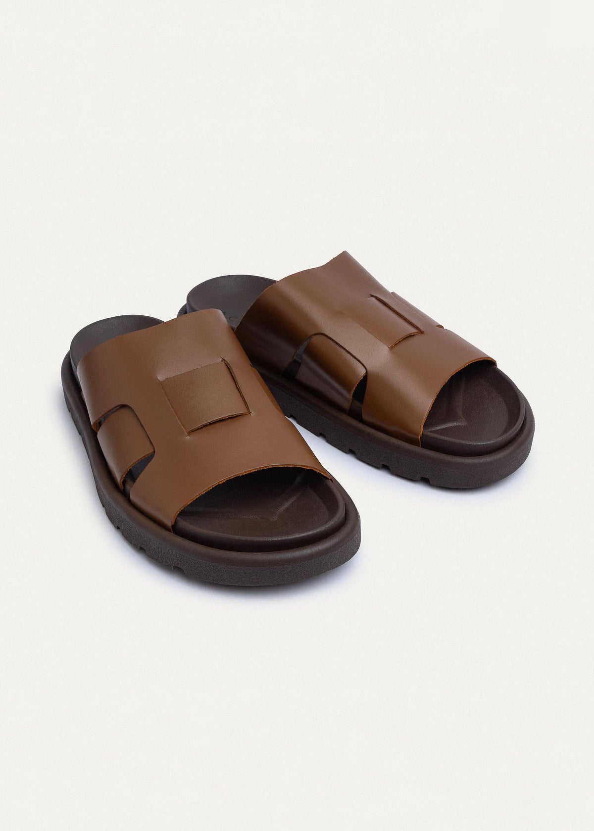 Woven Leather Slide — Havana