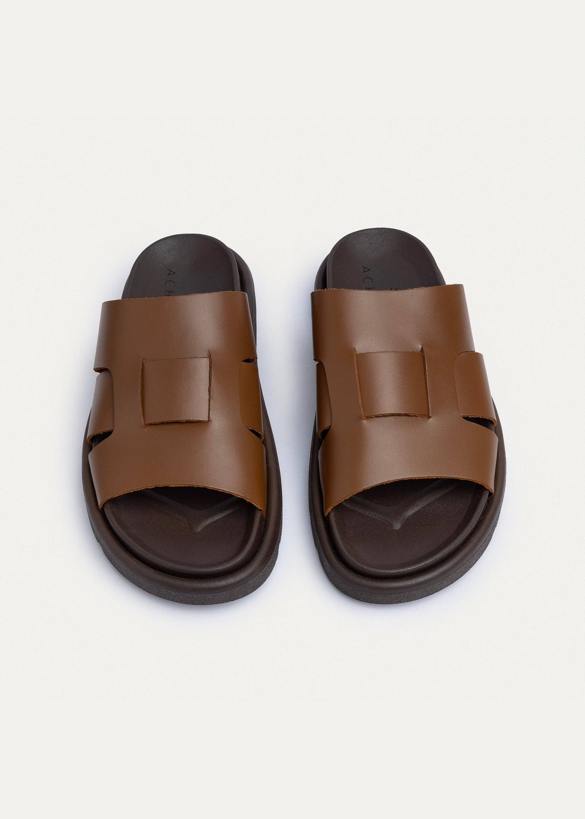 Woven Leather Slide — Havana